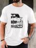 Unisex Crew Neck Retro Classic Car Sketch Print Short Sleeve Cotton Tee Casual Summer Streetwear Loose Basic Daily Outdoor Wear Top