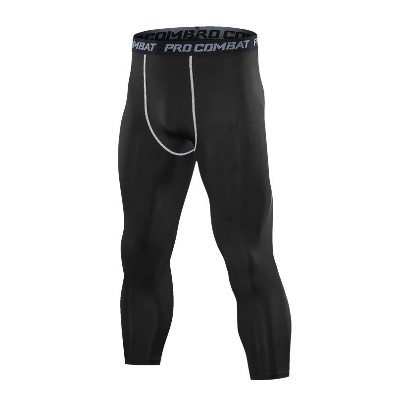 Men's Quick-Dry White Compression Capri Pants for Running and Basketball