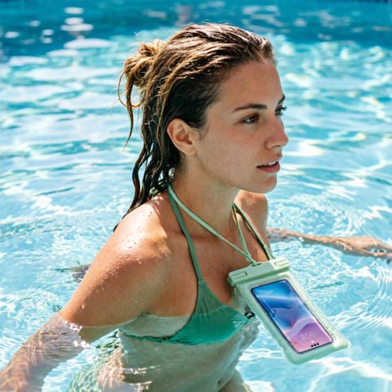 Waterproof Phone Pouch with Detachable Lanyard Transparent Floating Cell Phone Dry Bag Case Protector Beach Kayak Cruise Travel Essentials