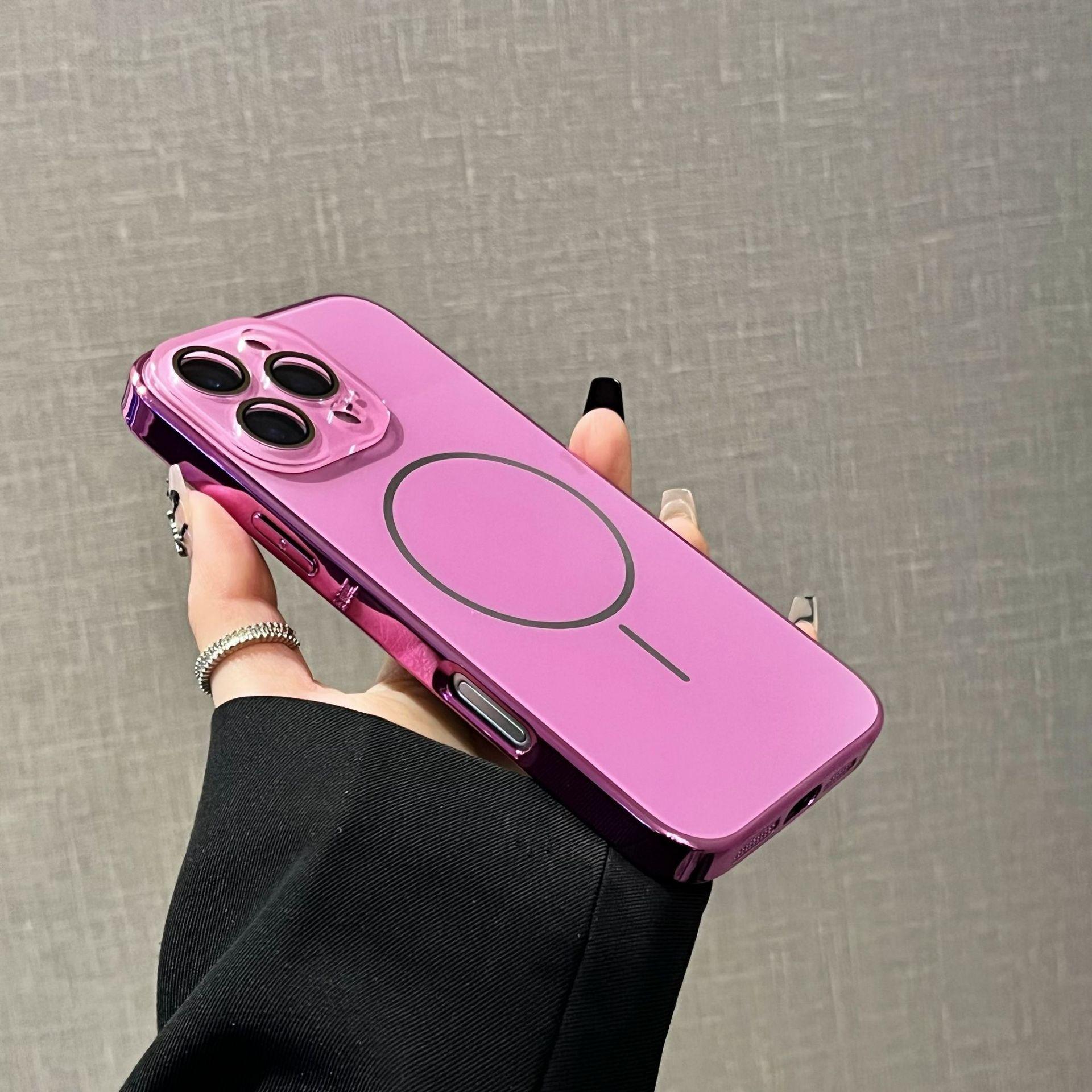 Minimalist Glass Lens Compatible with iPhone 16 Pro Max Apple 17 Phone Case 14/15 Electroplated Magnetic Slim Ring 11(without Packaging）