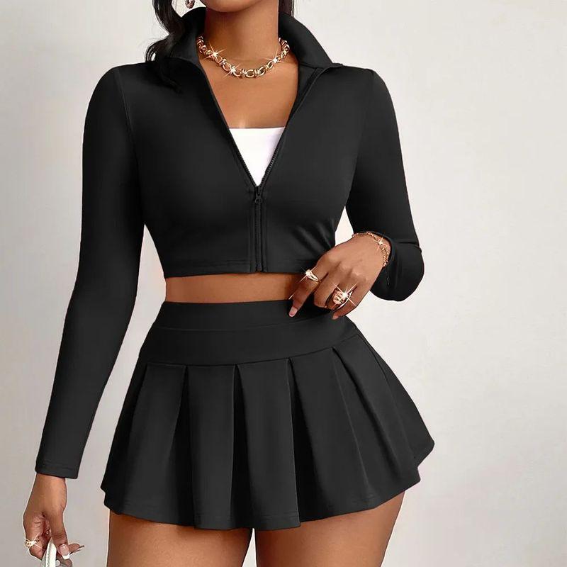 

Solid Color Sexy Waist Top Short Skirt Pure Color Sexy Waist Trimming Top Skirt Female black S