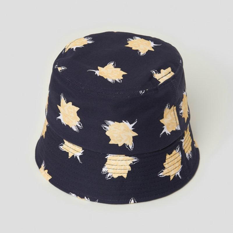 TRWA FLORAL-PRINT BUCKET HAT(NAVY)