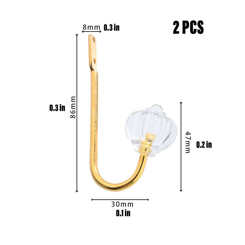 

2 шт. Хрустальный Металлический Подхват для Штор Декор Функциональный Железный Проволочный Крючок Минималистичный золотой