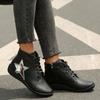 fashion 2024 New Lace Up Wedges Heel Women Boots Fashion Patchwork Soft Sole High Top Ankle Boots Pu Leather Waterproof Sneakers Mujer