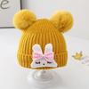 Baby hat cute cartoon bunny wool hat winter male and female baby warm ear hat knitted hat