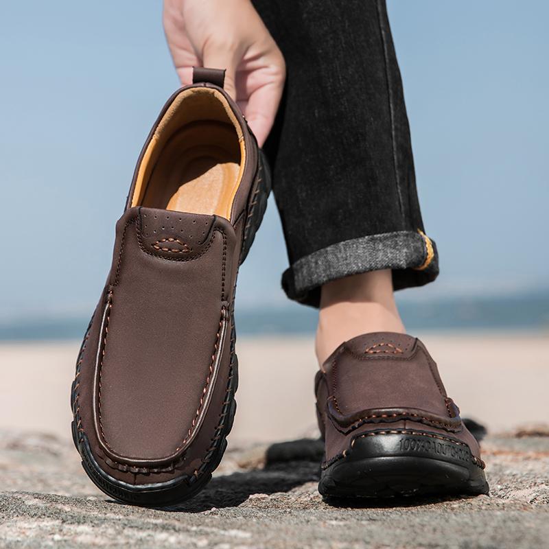 Handgefertigte Echte Leder Herrenschuhe Bequeme Business Casual Lederschuhe Mokassins Herren Flache Schuhe
