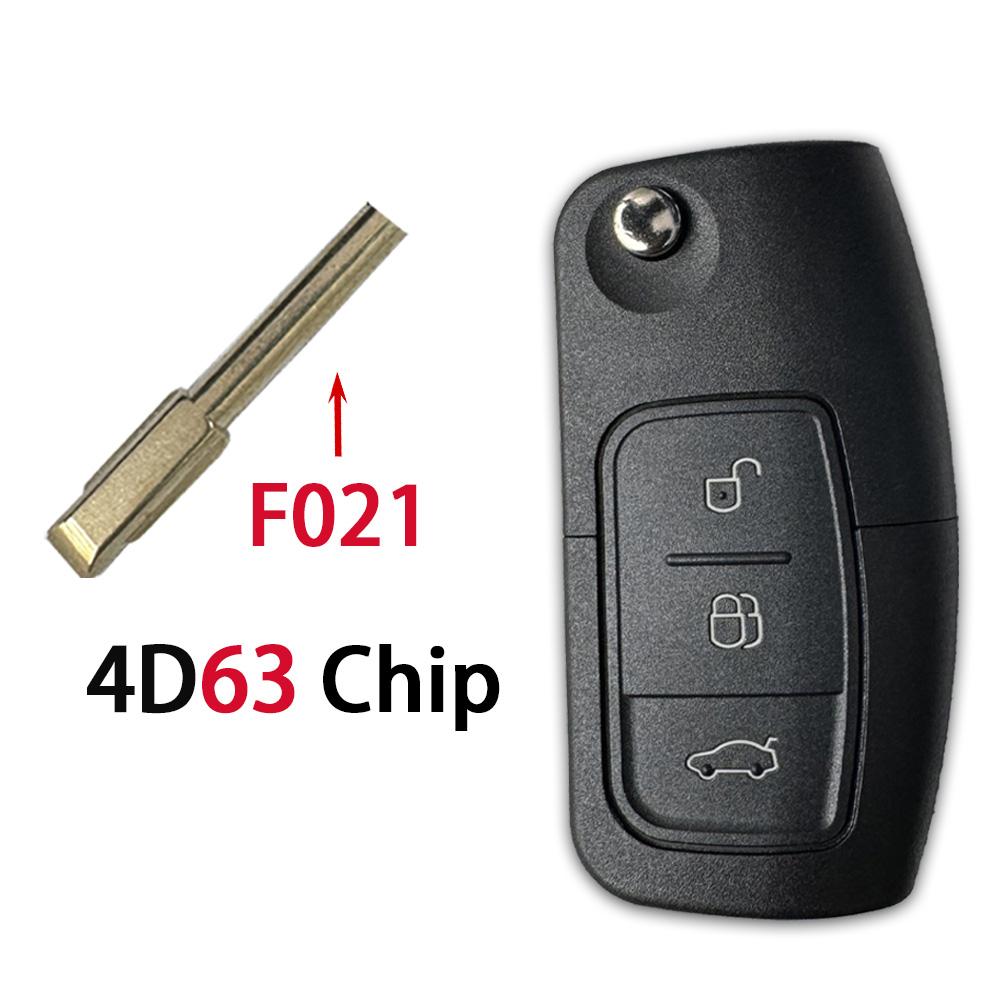 Flip Remote Car Key  433MHz 4D63/4D60 Chip For Ford Fusion Focus Mondeo Fiesta Galaxy F021 HU101 Blade F021 Blade 4D63 Chip