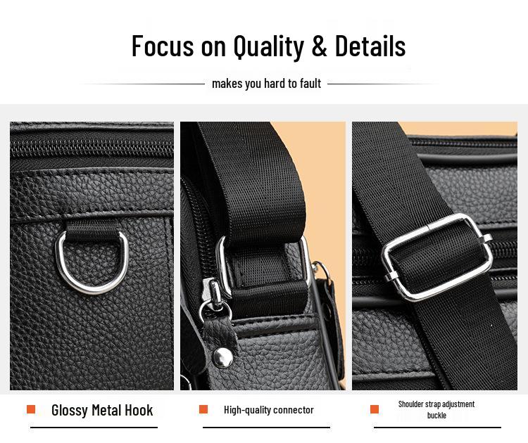 Men's Multifunctional Genuine Leather Crossbody Shoulder Bag