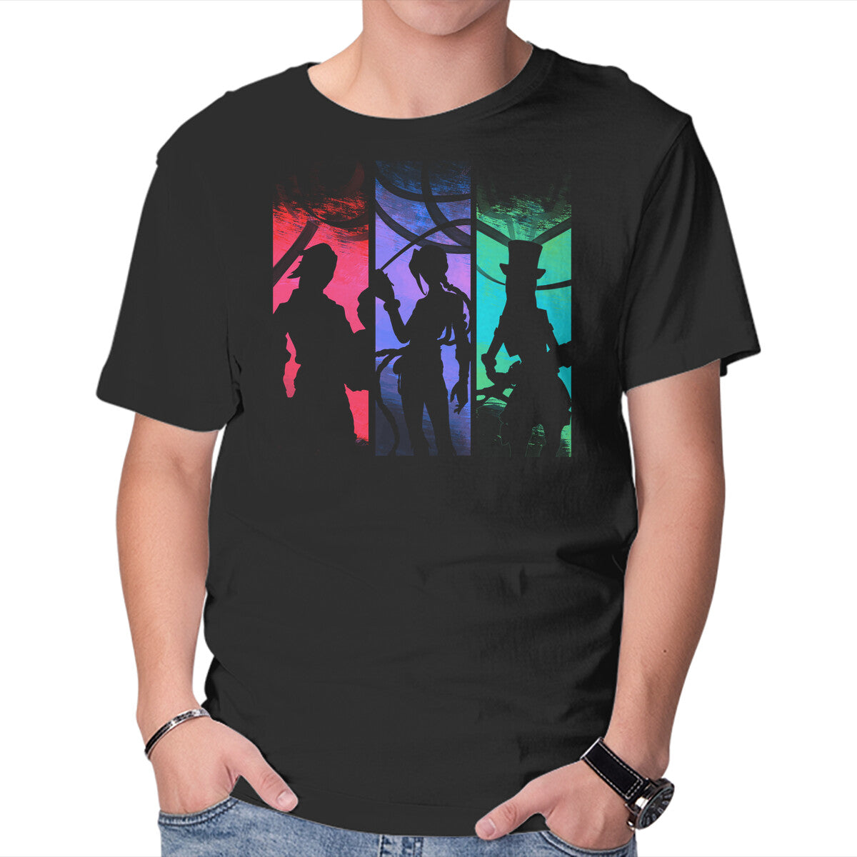 Unisex Crew Neck T-Shirt Fighting Girls Graphic Short Sleeve Casual Tee L