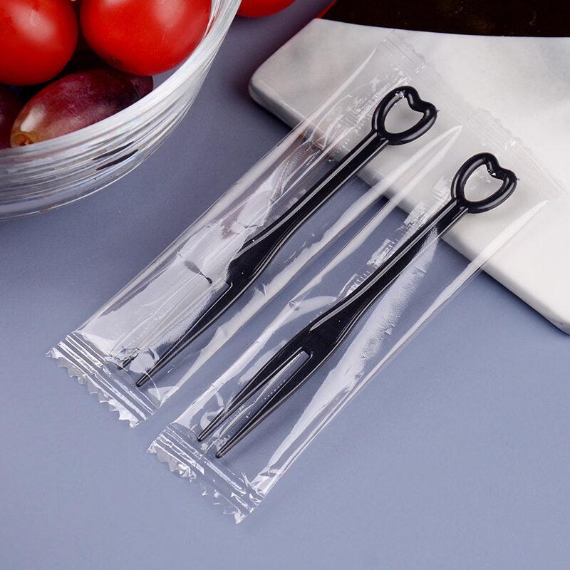 ZISIZ Individually Wrapped Disposable Fruit Forks