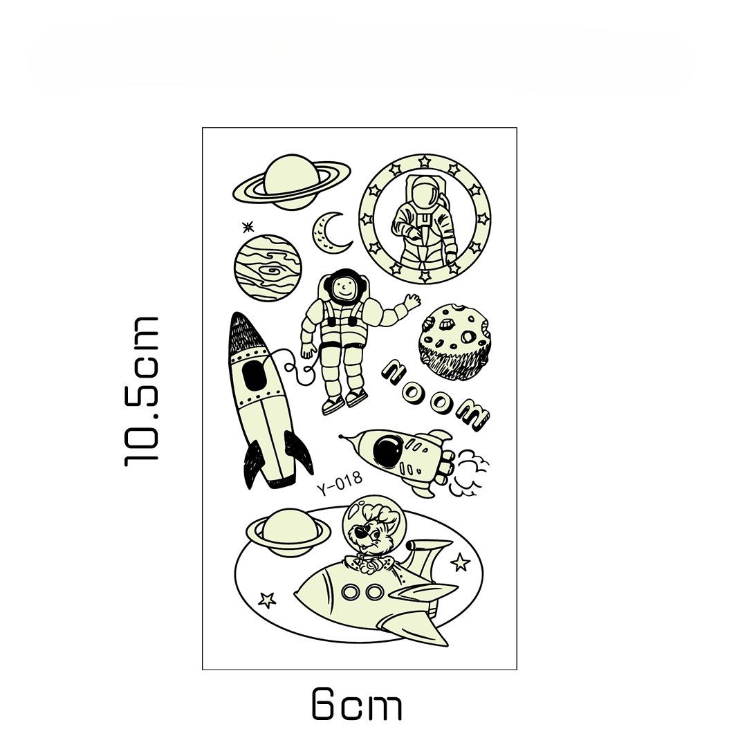 

Детская мультяшная светящаяся в темноте татуировка с флуоресцентной зеленой водонепроницаемой бонусной наклейкой