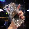 Luxury Full Diamond Makeup Mirror Suitable for Apple 15pm Mobile Phone Case iPhone14/13 Protective Case On 17/12 Rhinestones