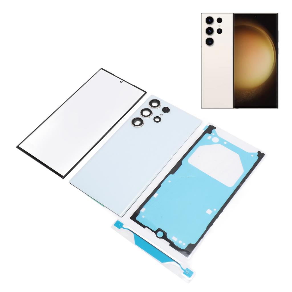 Phone Back Glass Cover Front Glass Outer Screen with Pre Installed Camera Lens Repair Tools Replacement Kit for 3 5G