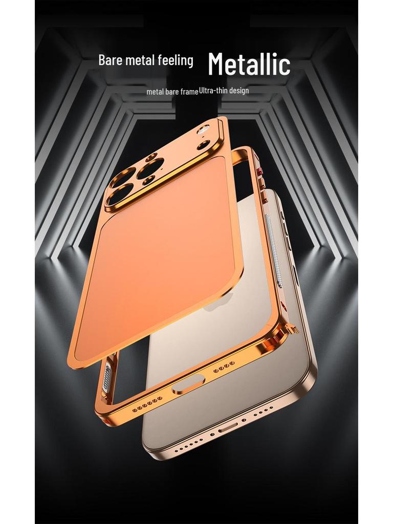 Seahorse Buckle Edge Frame with Metal Back Sticker for Apple 16 Pro Max/15 Pro/14 Pro – Instantly Transforms to Model 17