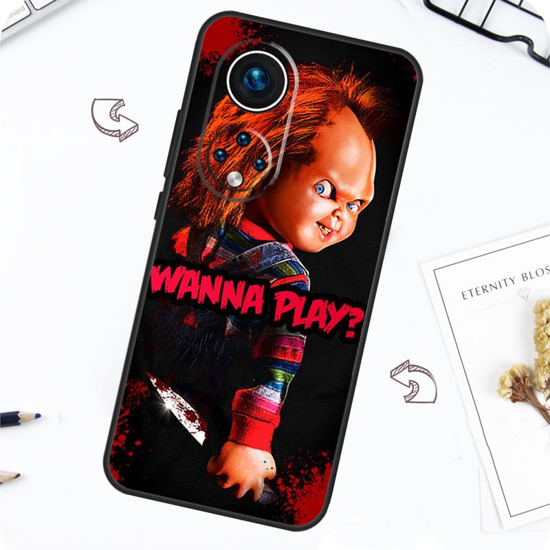 Scary Chucky Doll Horror Movie Case For Huawei P30 P50 Pro P40 P20 Lite P Smart 2019 Nova 5T Honor 70 50 80 X8 X9 Cover