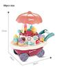 Montessori Toddler Toys Food Ice Cream Kitchen Toys Pretend Play Ice Cream Cart with Storage Trolley Toy Set for Children Gifts