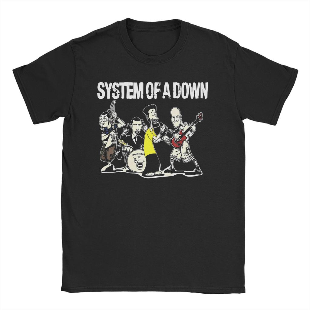 Men Womens TShirts System of A Down Humorous Pure Cotton Tees Short Sleeve Heavy Metal Music T Shirt Round Neck Tops