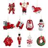 Cartoon Plastic Ornaments Santa Tree Designs Colorful Christmas Decorations with Unique Poses Festive Hanging Decor for Tree & Home Display