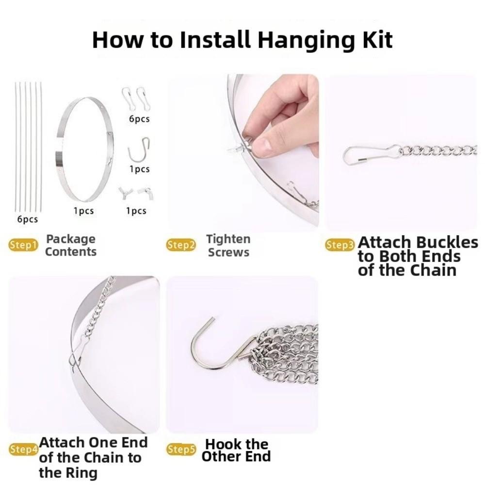 Metall Deckenvorhang Aufhängungsring-Kit Rostfrei DIY Vorhänge Hochzeit Deckenvorhang Ring Schmiedeeisen Abnehmbare Kette
