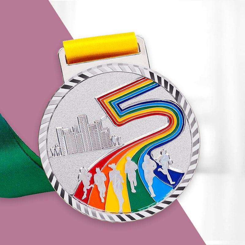 

Running Runner Gold Medals Trophy Award With Neck Ribbons Express Medal Various Souvenir School Sports Prize Gift Custom Made blank of back side