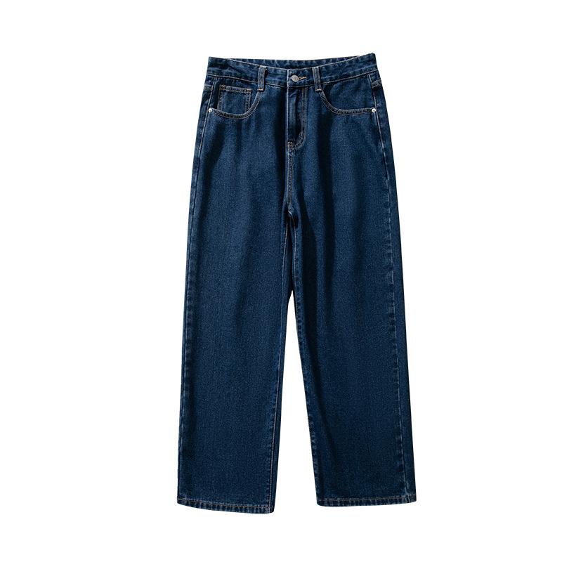 Jeans da uomo a gamba dritta, vestibilità ampia, nuovi pantaloni casual alla moda a gamba larga 2026