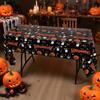 Plastic Halloween Tablecloth Pumpkin Ghost Table Decoration Spooky Bat Tablecloth Bronzing Ghost Decoration Tablecloths