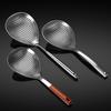 Stainless Steel Large Colander Fine Holes Skimmer Long Handle French Fries Strainer Home Gadget Kitchen Utensils Cooking Tools