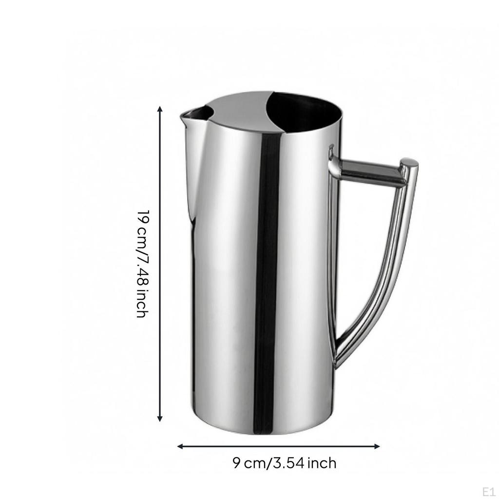 Stainless Steel Pitcher Mirror Finish Water Polished Metal Jug S Flatmouth Wine Pot