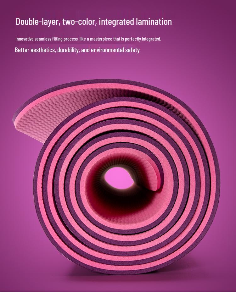 Thick Non-Slip Yoga Mat - Odorless TPE for Home Fitness