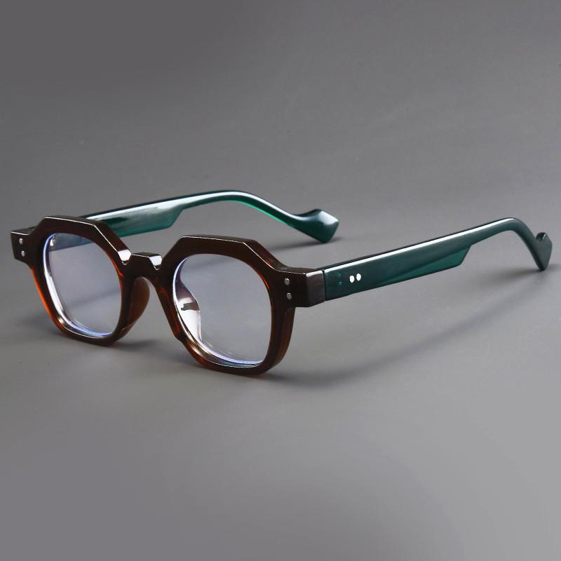Fashion Retro Polygonal Anti Blue Light Reading Glasses Men Women Eyeglass Full Frame Far Sighted Glasses