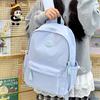 School Bag New Model for Women, Solid Color, Fresh and Cute Casual Student Backpack, Lightweight Versatile Simple Travel Backpack
