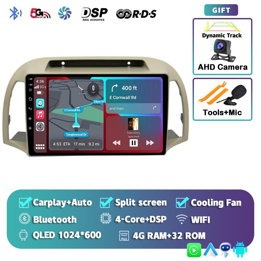 Android 14 Carplay Auto For Nissan March Micra K12 2002 - 2008 2009 2010 Car Radio Multimedia Player Stereo GPS WIFI+4G Video BT