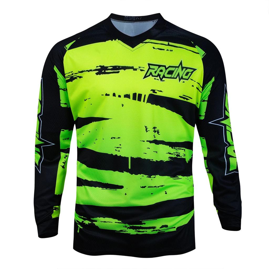 Spring and Autumn Round Neck 3D Printed Top Mountain Bike Jersey Fashionable Casual Sports Long Sleeved Men's T-shirts