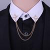 Metal Star Collar Brooch Chain Double Layer Chain Lapel Pin Creative Gift Shirt Collar Pin