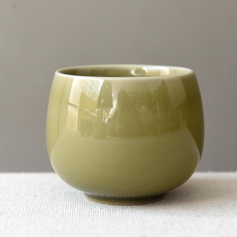 Large White Porcelain Tea Cup Gongfu Lohan Style Ceramic Cup for Single Person Home Office Tea Ceremony Drinking Gift Set