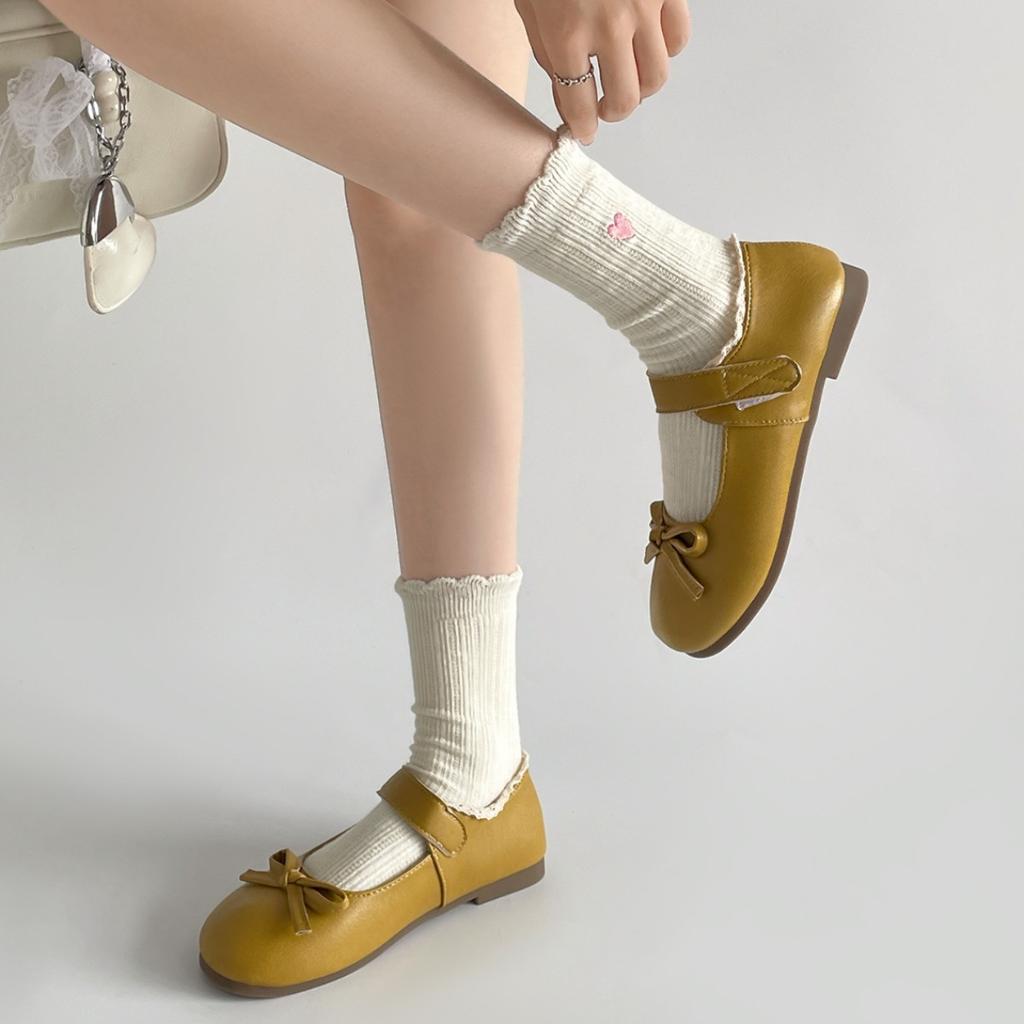 Red French round head inner height increase shallow mouth flat-soled single shoes women's summer 2025 new soft-soled ballet Mary Jane shoes