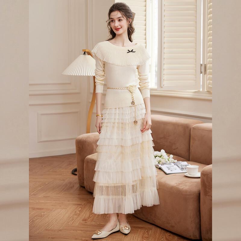 Bailuyu Elegant Off-Shoulder Bow Knit Sweater