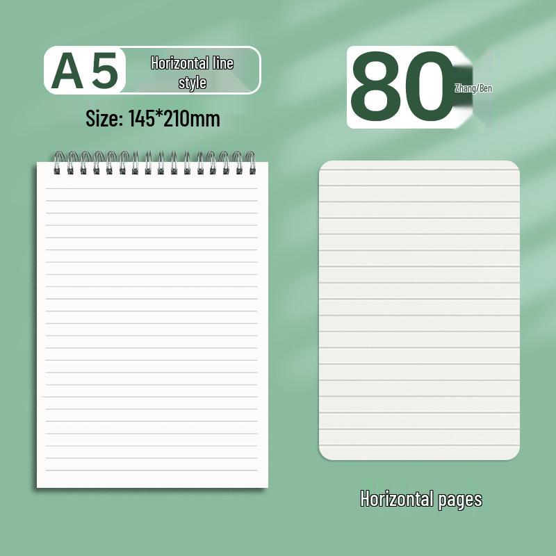 

Набор спиральных блокнотов: A4 с верхним креплением, A5 в стиле INS, B5 большой на кольцах, линованный и в клетку