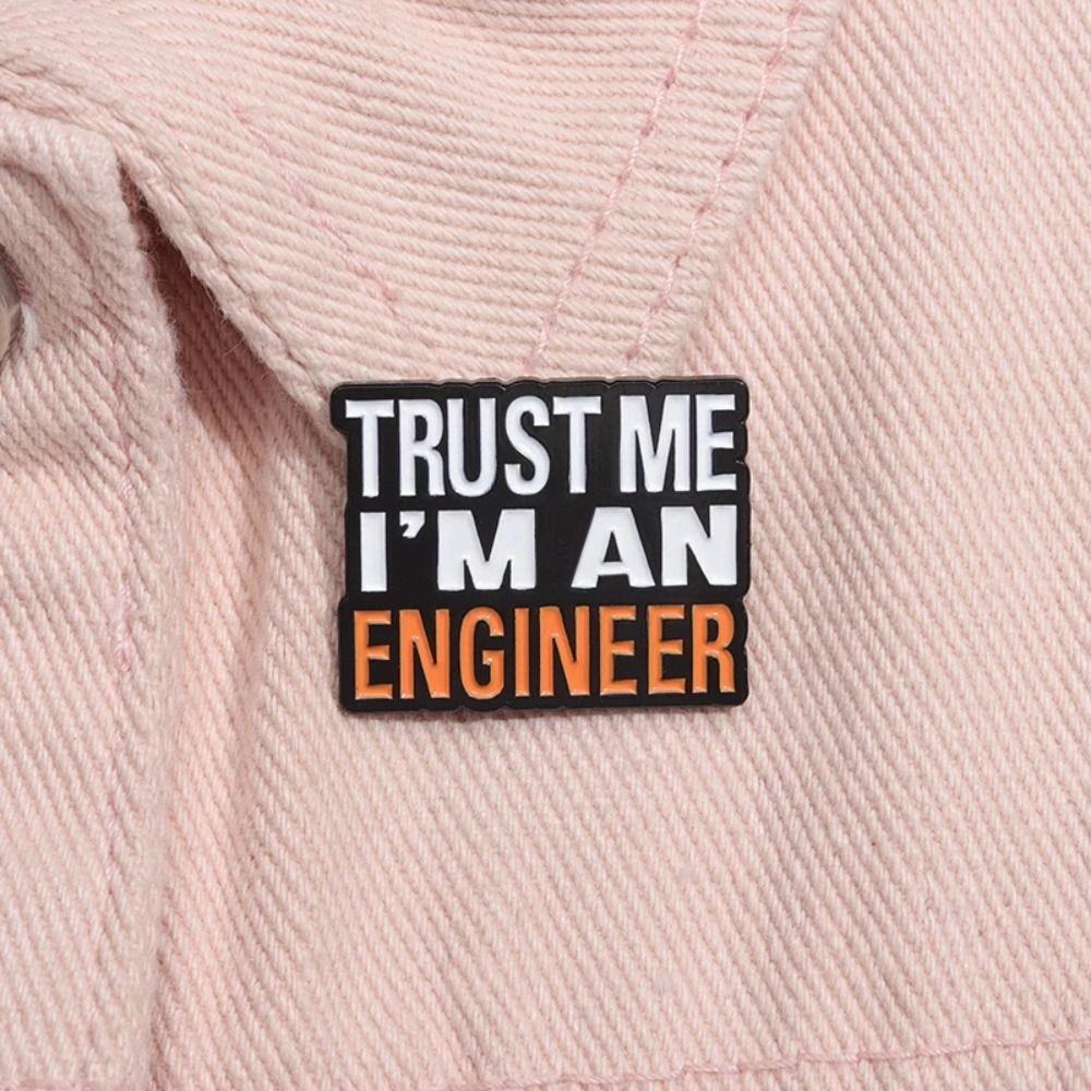 Lapel Badge Brooch Pin Engineering Cost Control Brooch English Letters Brooch  Clothes Pins