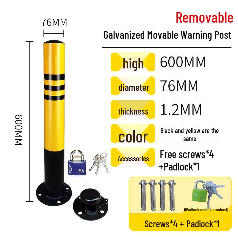 Reflective Steel Anti-Collision Parking Post with Lock