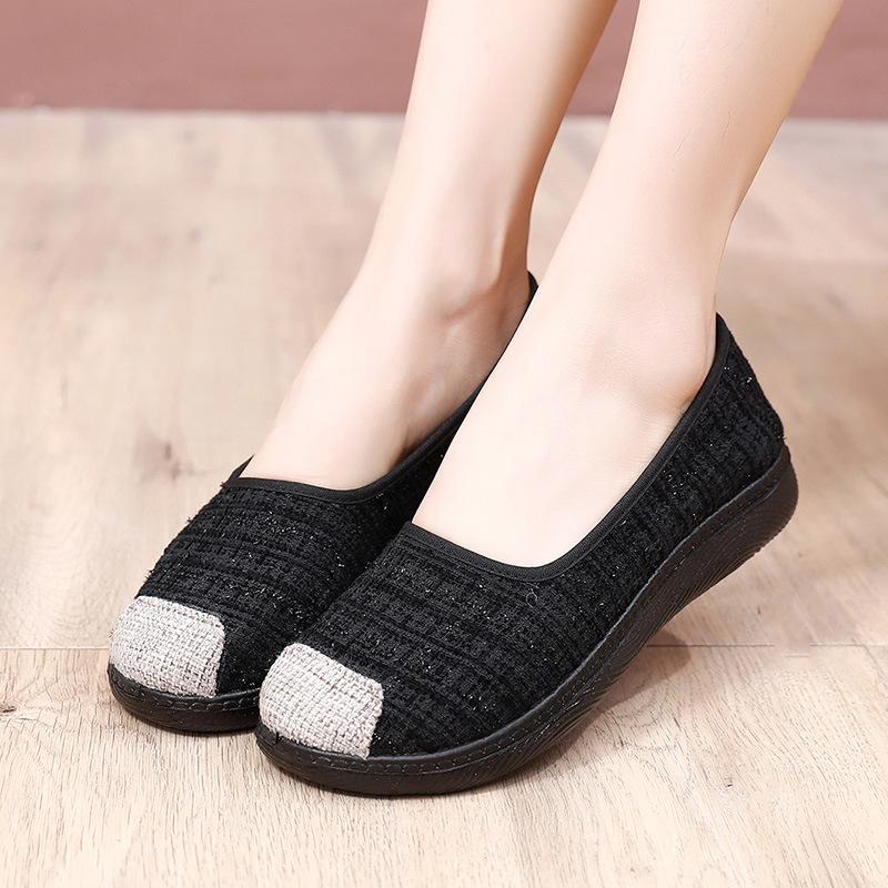 Linen women's shoes new old Beijing cloth shoes women's cotton and linen flat shoes shallow mouth one pedal shoes