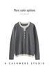 Women's Color Block Cashmere Sweater - 2025 Autumn/Winter Collection - Half-Open Round Neck Pullover