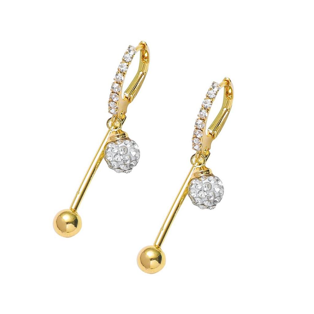 Eco-Friendly Sparkly Rhinestone Geometric Sphere Earrings - Elegant, Light Luxury Design, Trendy and Exquisite Ear Jewelry.