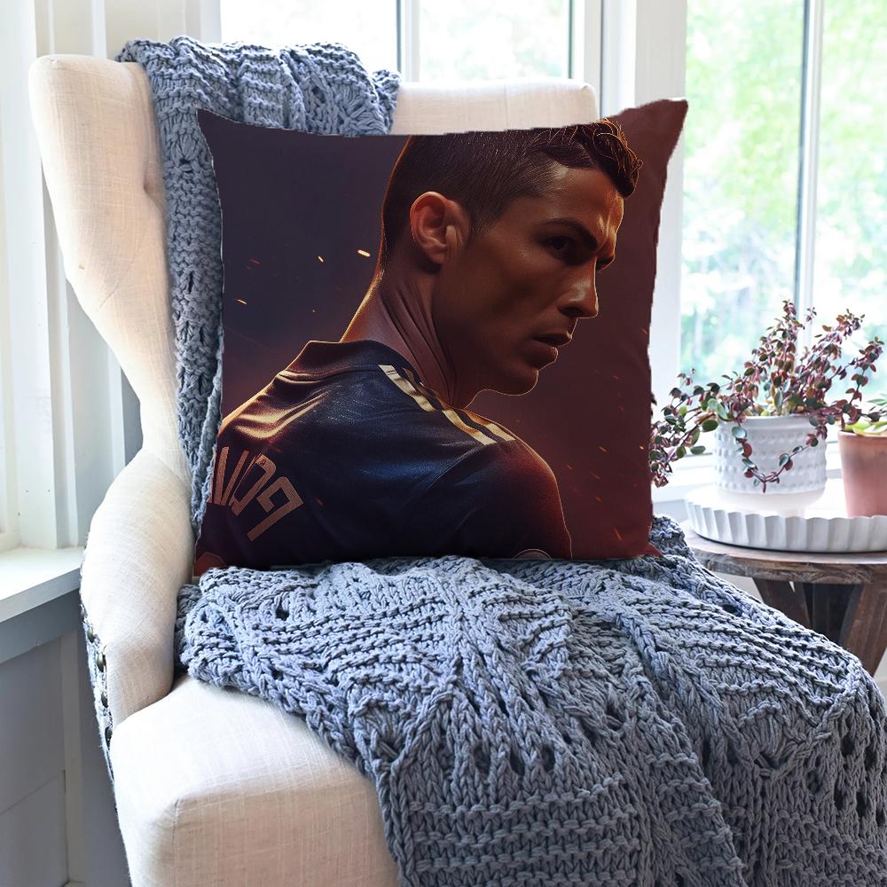C-Cristiano R-Ronaldo Cr7 Taie d'oreiller Carré Oreiller Chambre à coucher Canapé Loisir Confort Coussin Voiture Salon Décoration de la maison 40X40