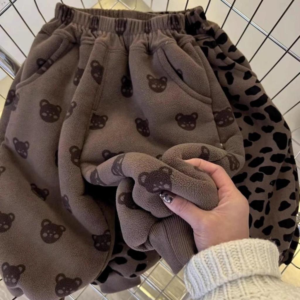 Children's Alpaca Wool Fleece-Lined Thickened Harem Pants – Warm Velvet Base Layer for Toddlers & Kids