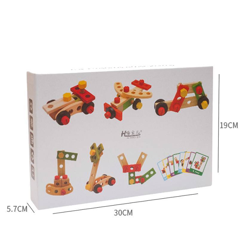 Montessori Baby Screw Nut Set Wooden Construction Toy For Early Learning