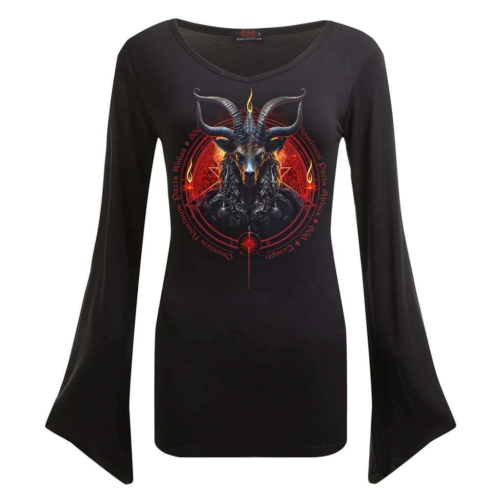 Spiral Direct Womens/Ladies Baphomet Long-Sleeved T-Shirt