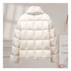 Womens Short Down Jacket With Detachable Scarf 90% White Duck Slim Fit Elegant Office Style Medium Warmth
