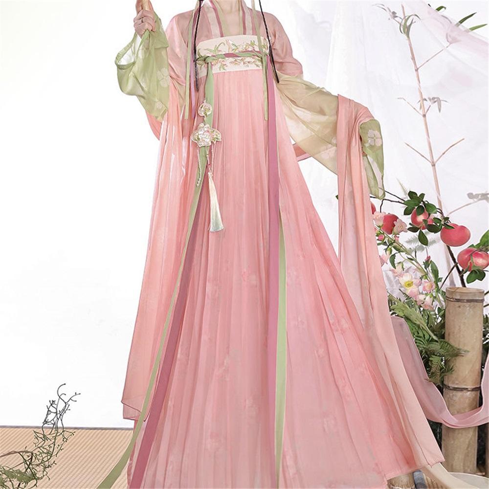 Chuntao Chinese Tang Dynasty Style Chest-length Skirt Embroidery Modified Daily Suit For Women