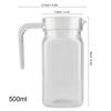 Water Pitcher/Juice Bottle, Acrylic, Clear, Heat-Resistant, Drop-Resistant, Striped Juice Jug for Water, Juice, Iced Coffee, and Iced Tea (500ml)